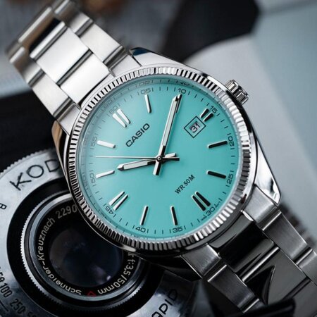 ZEGAREK MĘSKI CASIO TIFFANY BLUE MTP-VD03D-2A3 + BOX