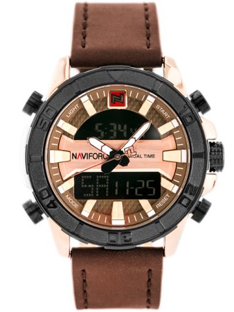 ZEGAREK MĘSKI NAVIFORCE - NF9114 (zn046e) - brown/rosegold