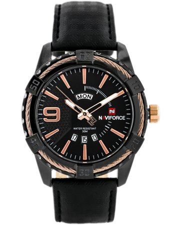 ZEGAREK MĘSKI NAVIFORCE - NF9117L (zn069c) - black/rose + box